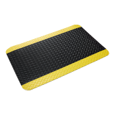 Crown Workers-Delight Ultra Deck Plate Dry Area Anti-Fatigue Mat - 2' x 3', Black/Yellow